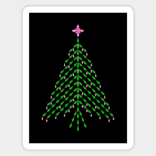 Elegant pink and green crystal Christmas Tree Magnet